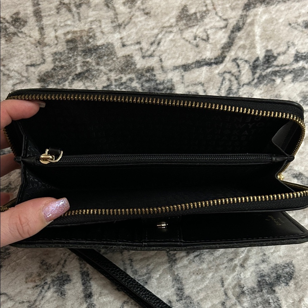 kate spade Black Pebbled Leather Zip Wristlet - Picture 5 of 5